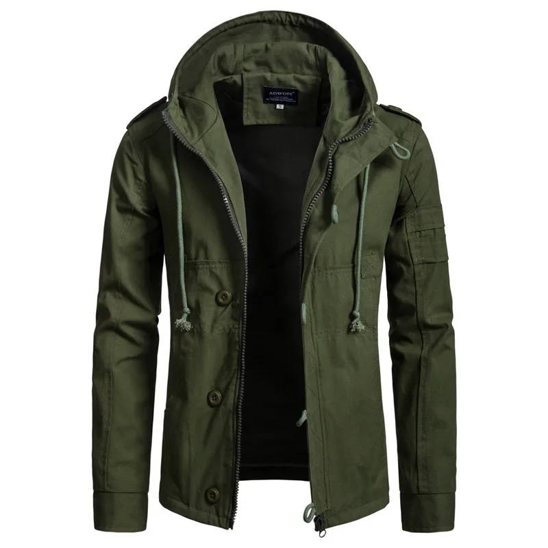 Осень и Новинка зимы брендовая мужская куртка хлопок Повседневное Мода Высокое качество куртка мужская - Цвет: Army green