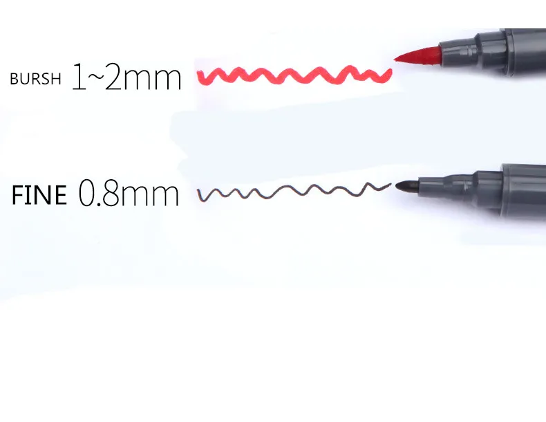 24 цвета, двойная кисть, художественные маркеры, ручка с тонким кончиком и кончиком кисти, отлично подходит для Bullet Journal, для взрослых, раскрасок, каллиграфии, надписей
