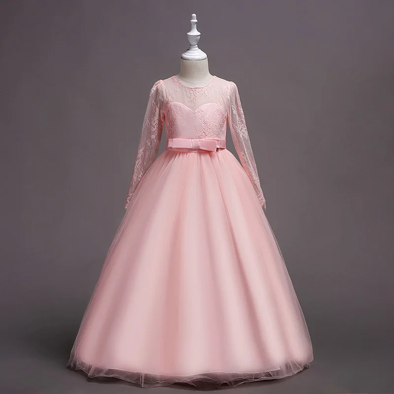 

Fashion Summer Girl Dress Long Tulle Teen Girl Party Dress Elegant for Children Clothing Kids Dresses Wedding Gown