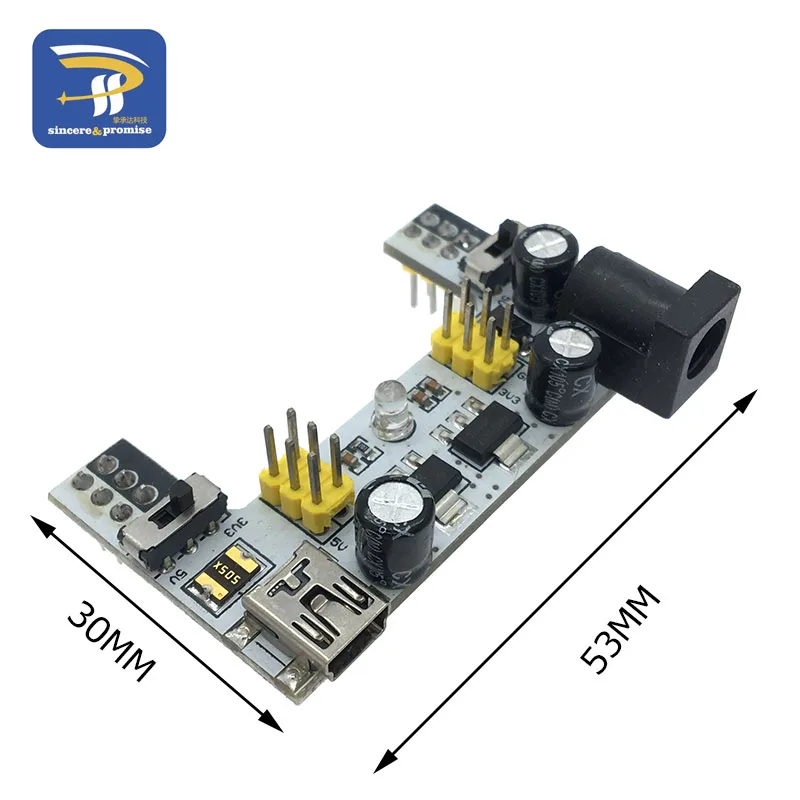 MB102 Мини Micro USB интерфейс макет модуль питания MB-102 модуль для Arduino DIY Kit Белый DC 7-12 В 2 канала доска