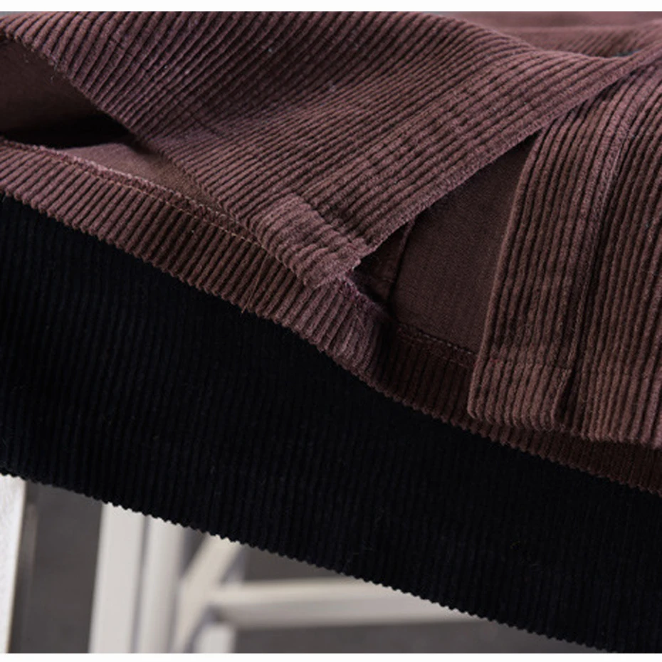 Женская Вельветовая юбка с разрезом Ретро винтажная модная толстая для осени зимы длинная миди свободная эластичная талия пуговицы для юбки AZ39523023