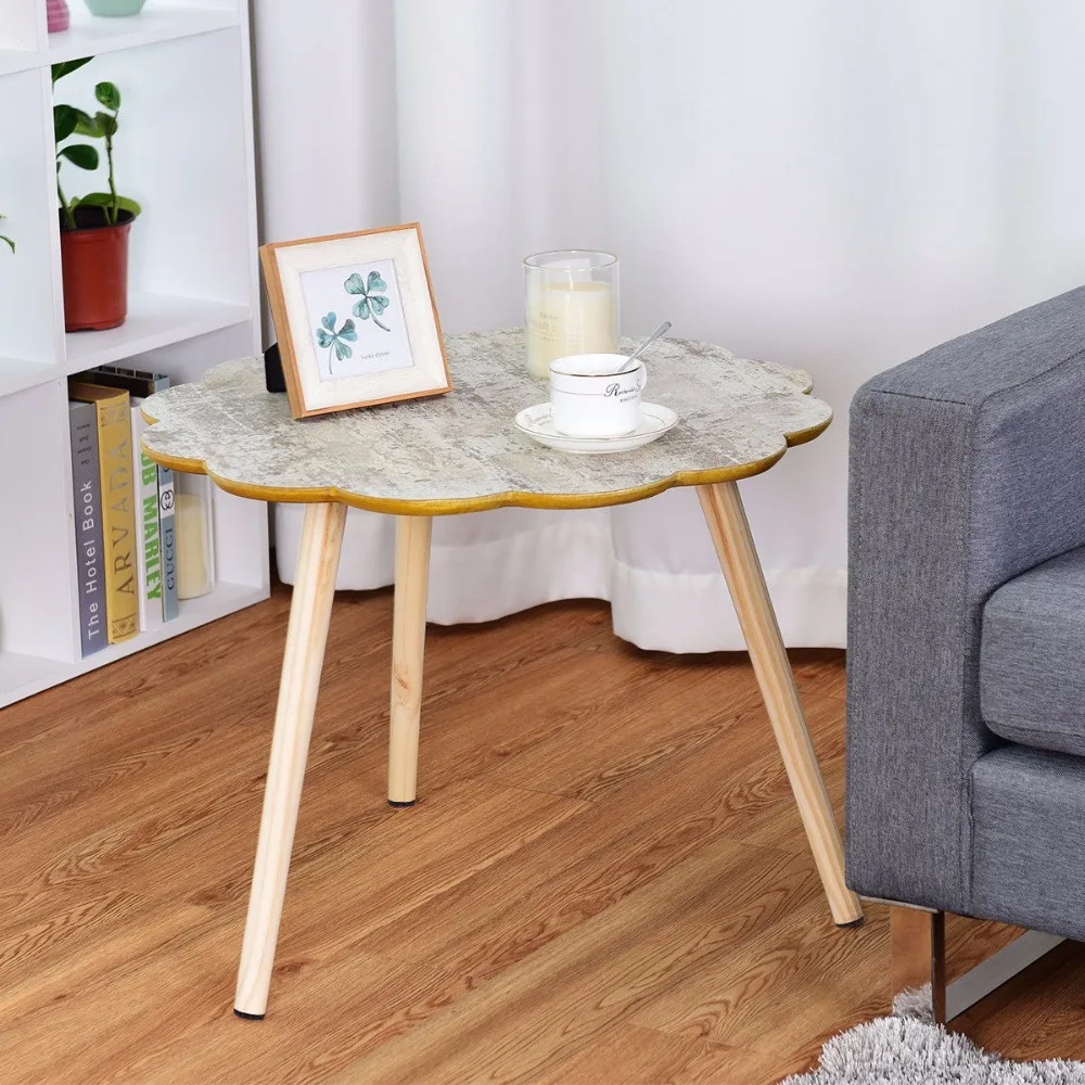 Giantex Flower Shaped Coffee Table Sofa Side End Accent Table Living Room Furniture Home Living Room Furniture HW59262