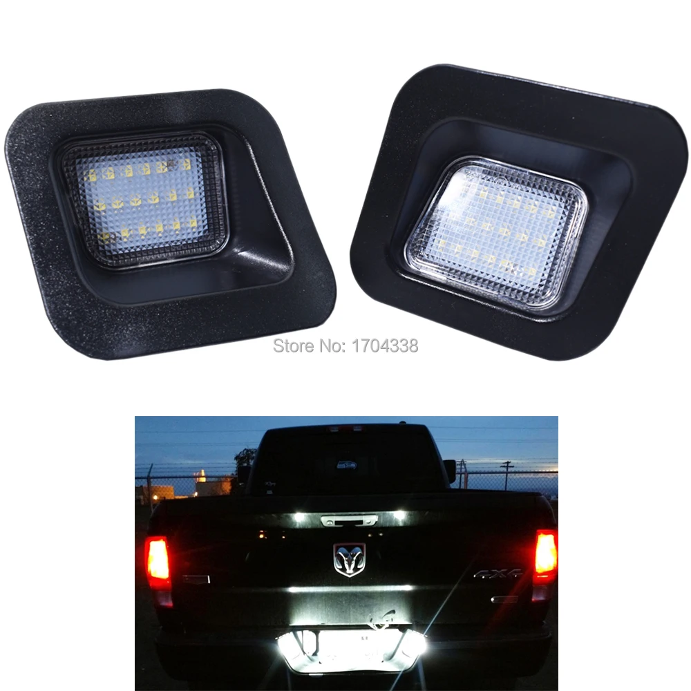 

2pc LED Car License Number Plate Lights for Dodge RAM 1500 2500 3500 2003-2015 Auto White Illumination Licence Plate Light