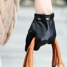 Высокое качество модные женские перчатки кожаные осенние короткие тонкие перчатки 1 пара/лот