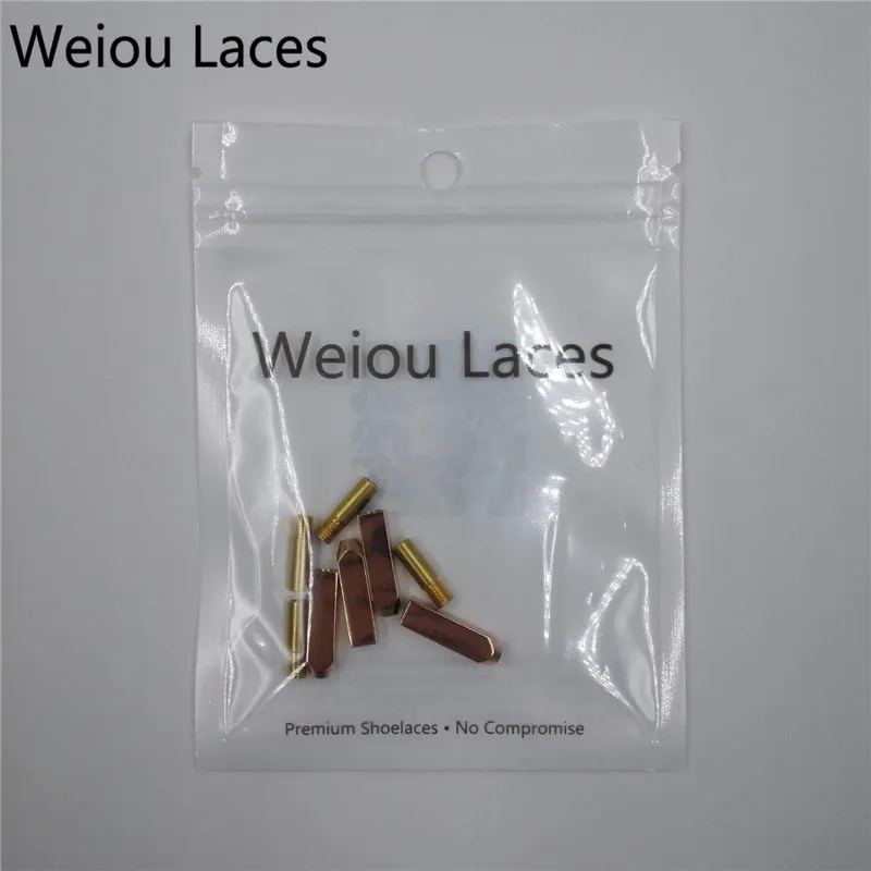 Weiou 4 шт./1 компл. 5*5*19 мм прямоугольная зеркальная Роза золотая металлическая обувь кружевные наконечники запасные шнурки для обуви головы Aglets концы DIY наборы кроссовок