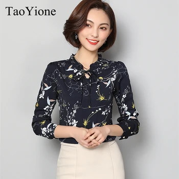 

2019 New Summer Chiffon Floral Blouse Shirt Women Long Sleeve Casual Ladies Tops Femme Blouse Shirt Femininas Plue Size Clothing