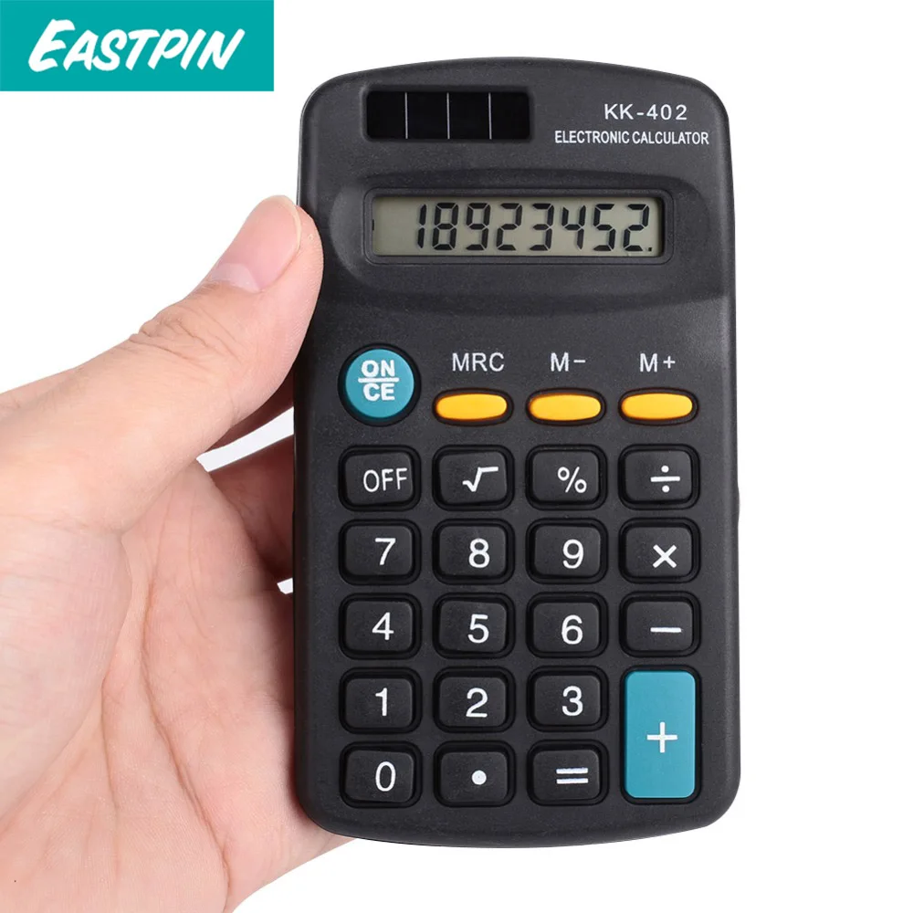 Eastpin портативный мини калькулятор 8 цифр дисплей ручной черный Calculadora компактный