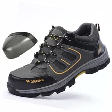Безопасная обувь для выживания в пустыне со стальным носком, со стальным носком, на среднем каблуке, противоскользящая, не разбивающаяся, рабочая мужская обувь, Рабочая защитная обувь для мужчин