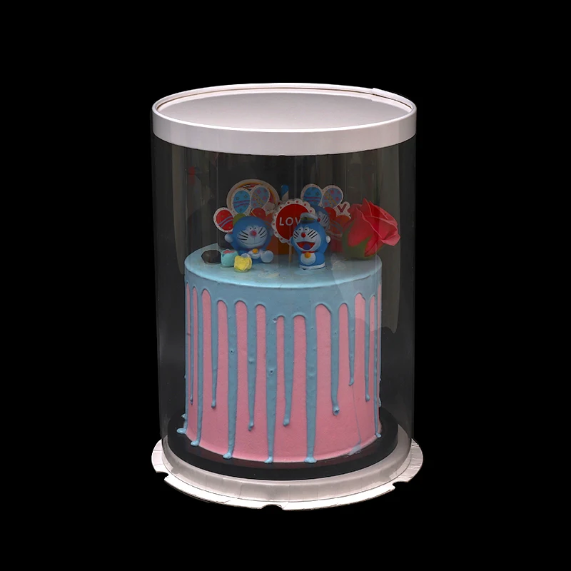 

Freeshipping 27*31cm Transparent Round Cake Box Transparent caixa de bolo redondo Party Gift Decoration Box