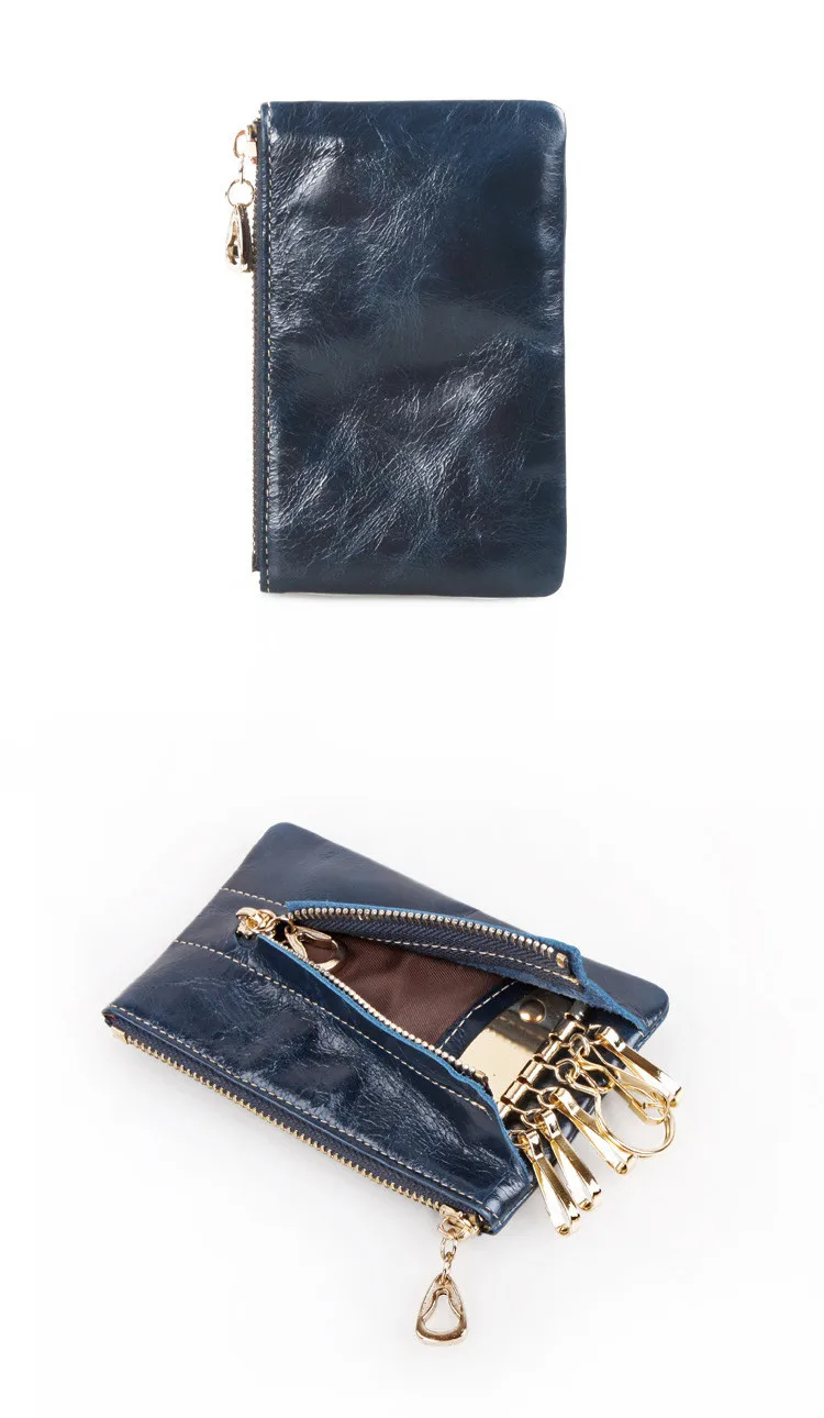 Короткие женские кошельки из натуральной кожи, дизайнерский брендовый кошелек на молнии с держателем на цепочке, женский клатч из воловьей кожи