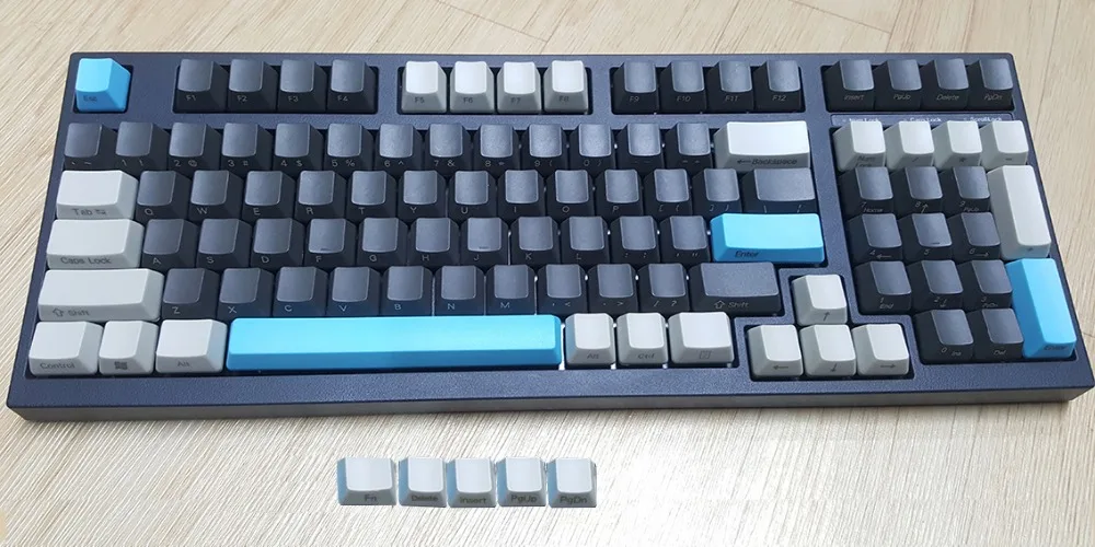 

NPKC FC980M Keycaps Blue Dark-gray Light-gray OEM PBT Laser-Etched for Cherry MX Switches of Mechanical Keyboards Free Shipping