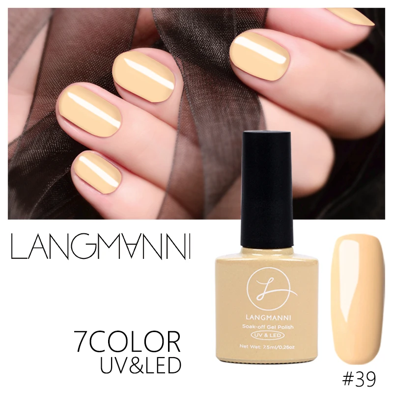 

LANGMANNI Brand New nude Series Nail Polish Soak Off UV LED Gel Varnish Top Base Coat Needed Nail Art Design Nail Gel Lacquer
