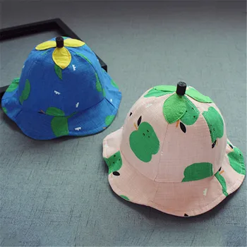 

2018 Hot Sale Cute Baby Summer Hat Printing Cartoon Cotton Baby Visor Adjustable Child Bucket Cap Visor Baby Outdoor Hat