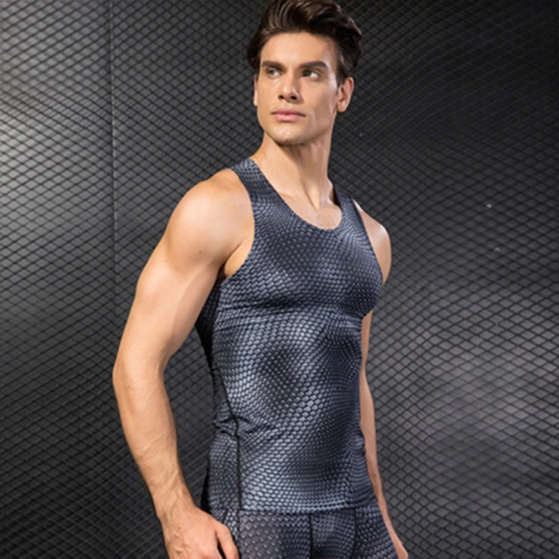 2020 Compression Fitness Tights Tank Top Men Quickly Dry Sleeveless Gym Clothing Workout Running Vest Sports Shirt Men 3