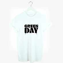 Rock Music Green Day Blood Print White Short Sleeve Tshirt Women Tee Harajuku Tshirt TShirts Streetwear Rock Punk Heavy Metal