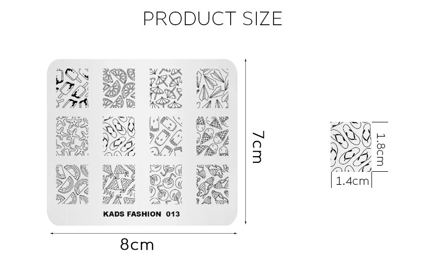 KADS Новое поступление Мода 013 дизайн ногтей штамповки пластины трафарет для маникюра изображения пластины для DIY дизайн ногтей