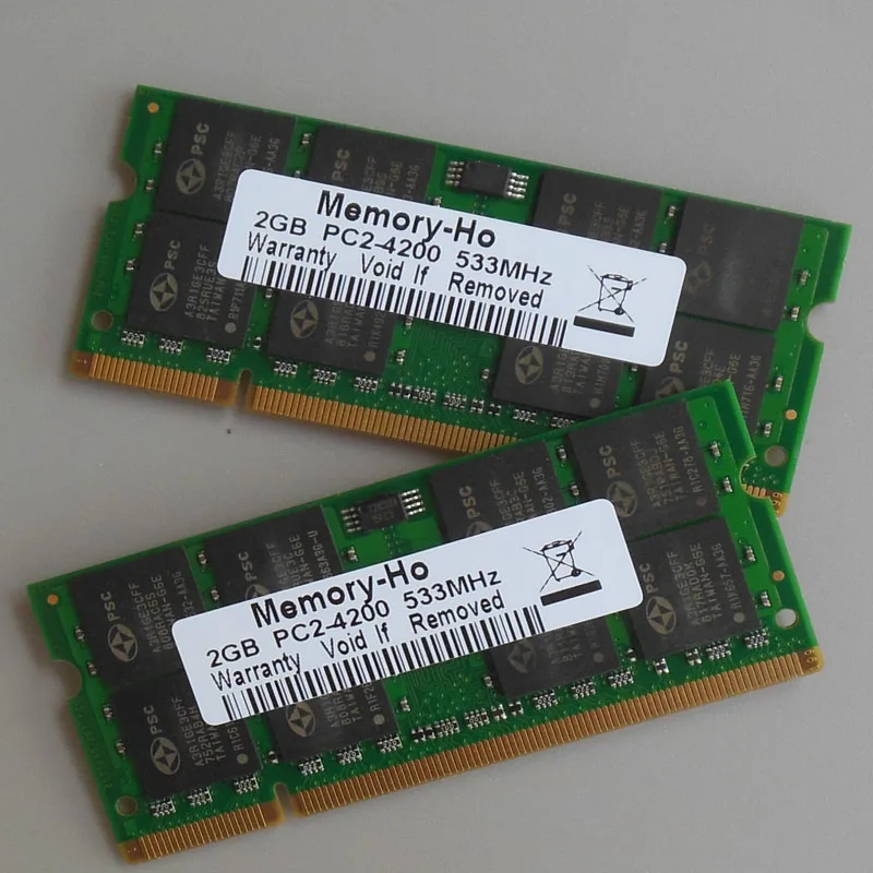 New 4GB 2X2GB PC2 4200 DDR2 533 533Mhz DDR2 Laptop Memory SODIMM Notebook RAM Non Ecc