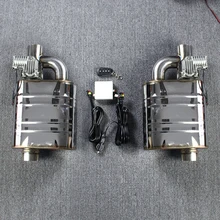 Двойные глушители клапанов Электрический глушитель клапана один пульт управления два глушителя Электрический выхлоп клапан 63 мм звук глушители