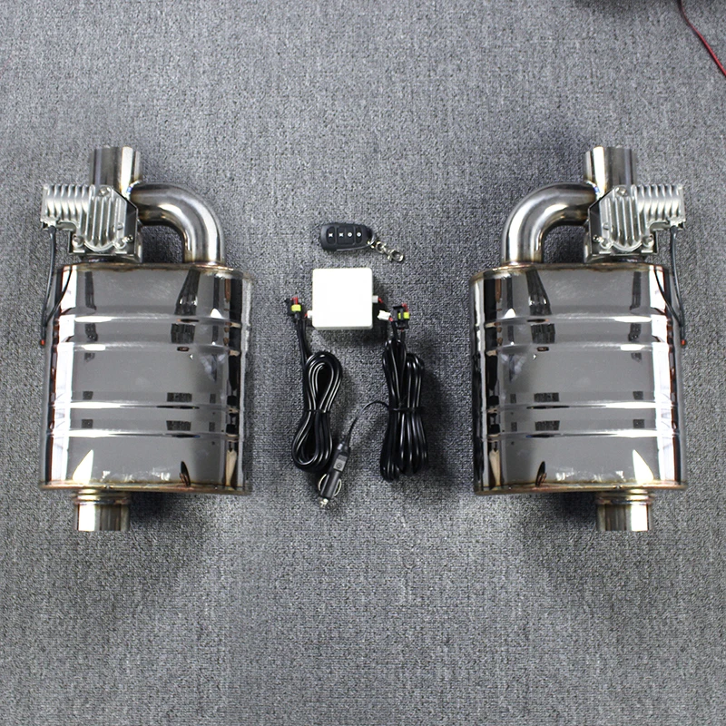 

Double Valve Mufflers Electric Valve Muffler One Remoter Control Two Muffler Electric Exhaust Cutout Valve 63mm Sounds Mufflers