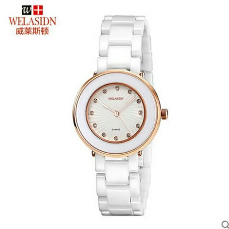 

Promotion Quality watches female Korean ladies quartz ceramic table Crystal Princess Wristwatches Girl Feminino Lovely Couple