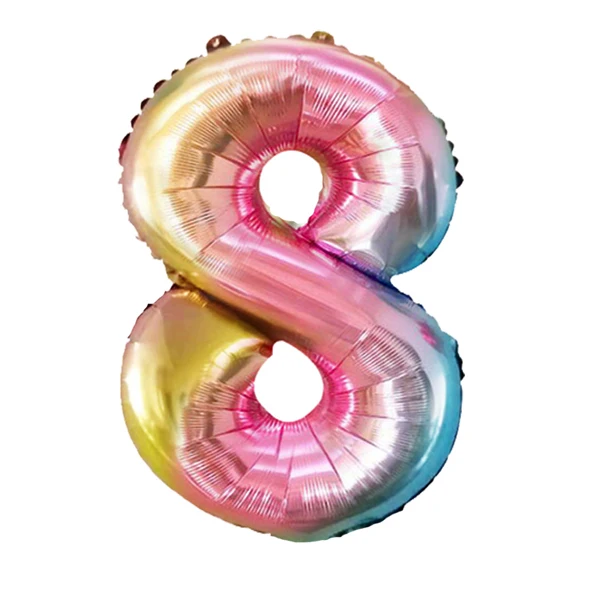 32 дюйма переливчатая Радуга Цвет номер Фольга воздушные шары на день рождения Свадебная вечеринка украшения Цифровой шар номер Воздушный баллон Globos
