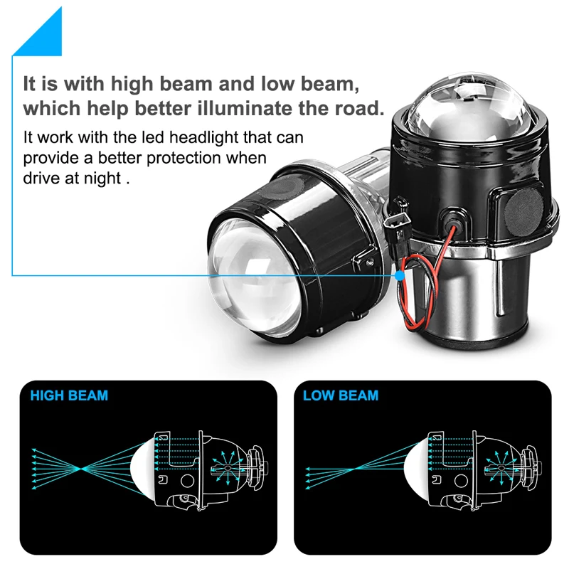 2,5 дюймов HID Bi-xenon противотуманный светильник s металлический проектор Объектив дальнего света модифицированный автомобиль мотоцикл H11 55 Вт ксеноновый балласт противотуманный светильник