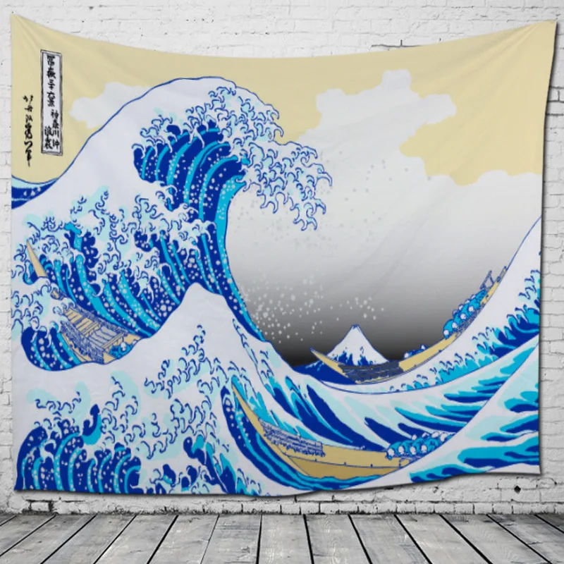 Hippie Sea Wave Sunset Hanging Wall Tapestry Boho Walls Cloth Travel