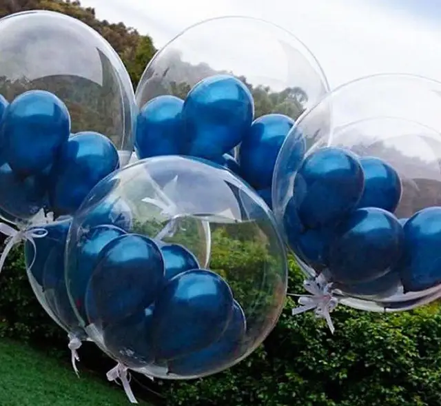 24 Inch Clear Foil Helium Air Balloons Creative Bobo Balloons for