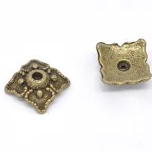 Бусины Из Цинкового металлического сплава квадратная античная бронза(подходит для бусин 14 мм-20 мм) узор 8 мм(3/") х 8 мм(3/8"), 30 шт Новинка
