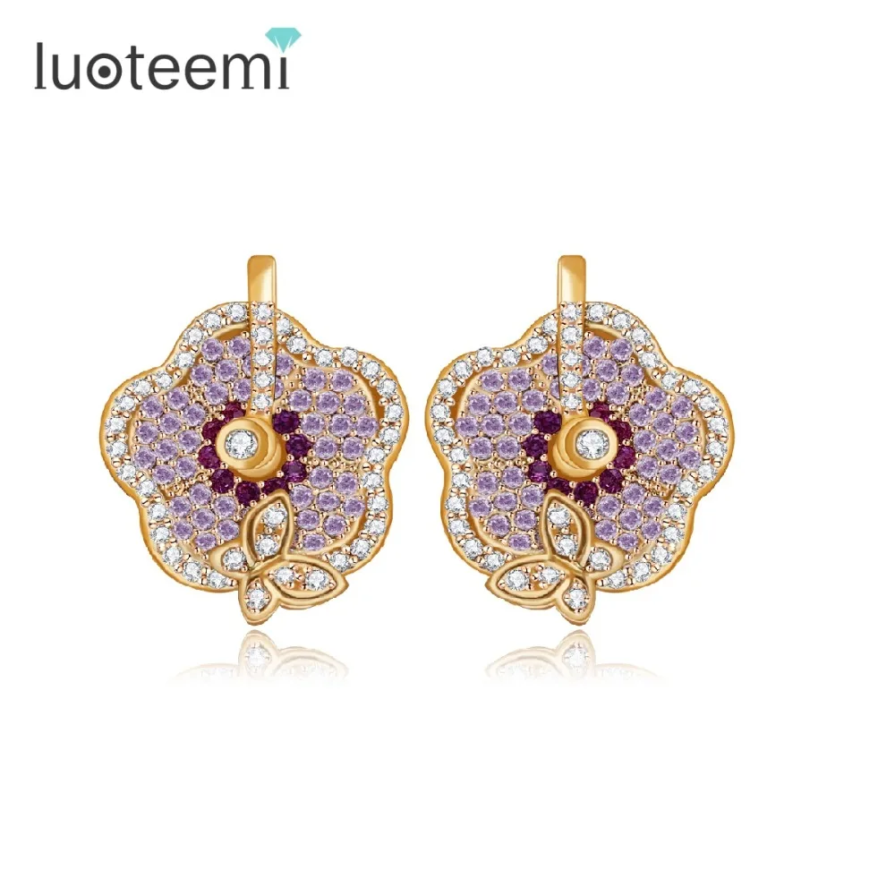 LUOTEEMI font b Trendy b font font b Earrings b font High Quality Flowers With Small