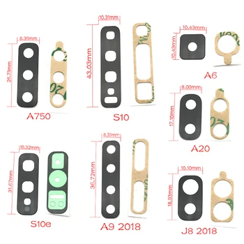 

100pcs/l0ts For Samsung S10 S10e A6 J8 A7 A750 A9 2018 Rear Camera Glass Lens Cover With Holder with Sticker Replacement Parts