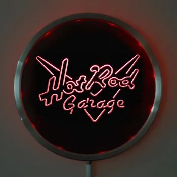 

rs-a0202 Hot Rod Garage LED Neon Round Signs 25cm/ 10 Inch - Bar Sign with RGB Multi-Color Remote Wireless Control Function