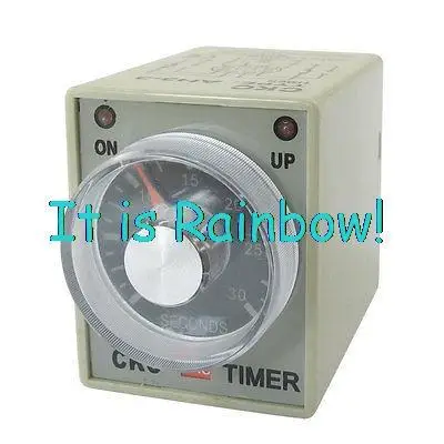 

Free Shipping 380V AC 30sec 0-30 s DPDT 8 Pin 8P Terminals Delay Timer Time Relay AH3-3