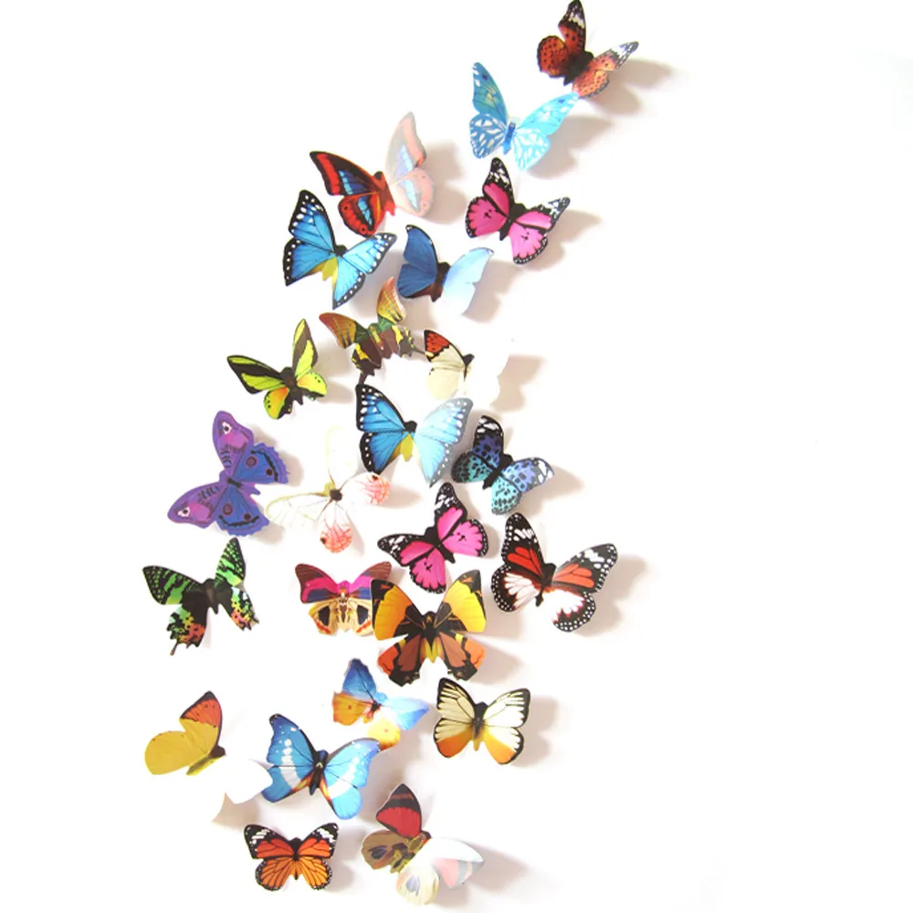 24pcs Decal Wall Stickers Home Decorations 3D Butterfly ...