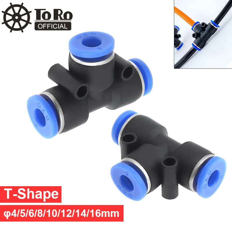 2pcs/lot 4mm T Shaped APE Plastic Three-way Pneumatic Quick Connector Pneumatic Insertion Air Tube for Air Tool Quick Fitting trianglelab bowden tube coupler g1 8 pc4 01 1 75mm pneumatic connector bowden quick jointer coupler mk8 extruder ender3 cr6 se