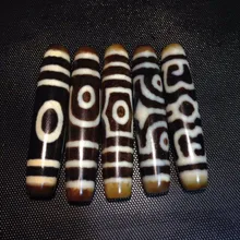 Горячо! Приблизительно 12 мм* 60 мм 1 шт 1 лот различных узоров Тибетский Мистический Агат Дзи DIY ожерелье Молитва Мала подарок