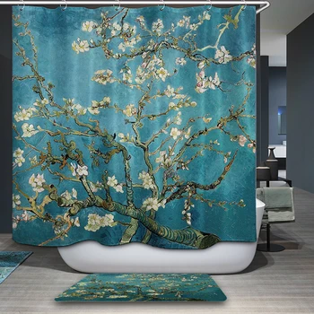 

New Arrivals Shower Curtain American style rural Flowers plant Pattern Waterproof Bathroom Fabric Home Decorative Shower Curtain