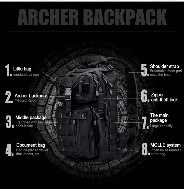 Esportes ao ar Mochila para Acampamento Bolsa de Ombro Duplo dos Homens Qualidade Superior Livre Tático Caminhadas Escalada Mochila 5 Qualidade superior esportes ao ar livre tático