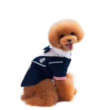 Новая мода Стиль для домашних животных собак смокинг небольшой щенков, собак, одежда темно-синяя рубашка 0412