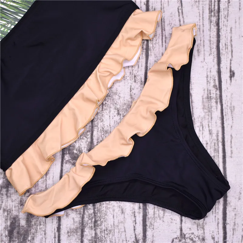 Bikiwave New Sexy Bikini 2019 Ruffle Beach Sexy Swimwear Off Shoulder Bikinis Set Women Push Up Swimsuit Bathing Suit Beach Wear