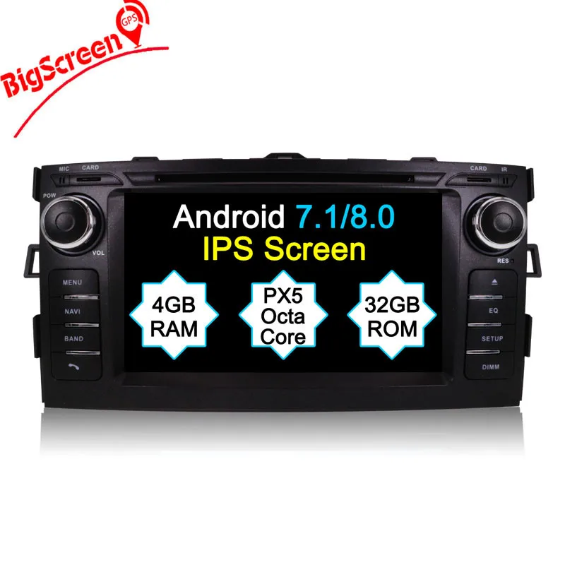 Best Newest Android8.0 7.1 Car DVD Player GPS Navigation For Toyota Auris 2006-2012 Headunit Multimedia Autoradio Monitor Recoder 1