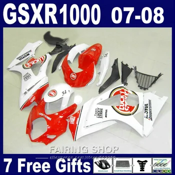 

Top-selling high quality fairings For Suzuki GSXR 1000 07 08 red white black fairing kit GSXR1000 2007 2008 PG33
