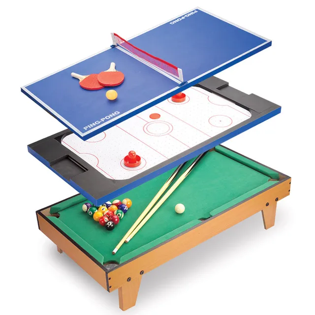 Cheap ALHGWJ07 Wooden multi-function game board casual mini sports table football game board hockey table children PingPang fun table