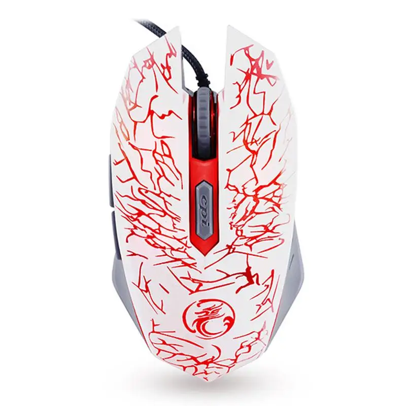IMice новая профессиональная Проводная игровая мышь 3600 dpi USB оптическая геймерская мышь 6 кнопок профессиональная компьютерная эргономичная мышь - Цвет: Белый