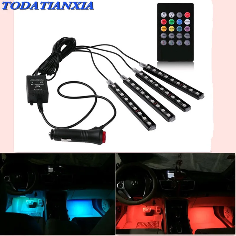 

4pcs /Set 2018 hot car music atmosphere lights LED lights for nissan juke chevrolet lacetti volkswagen golf 4 golf 5 Accessories