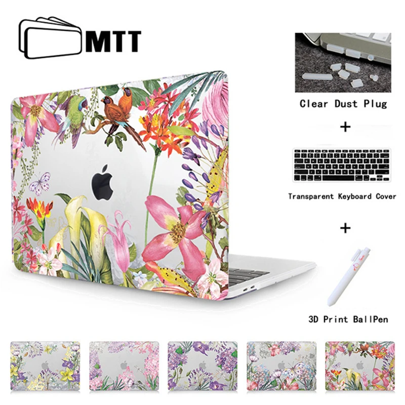 Günstige MTT Blume Kristall Hard Case Für Apple Macbook Air 11 13 Pro 13 15 Retina Touch Bar Abdeckung Für Neue macbook 12 zoll Laptop Fall
