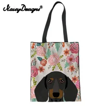 Noisydesigns, сумки-тоут, женские, Эко-друг, сумки, милые, Такса, собака, женские, складные, для покупок, сумки через плечо, льняные, пляжные, холщовые
