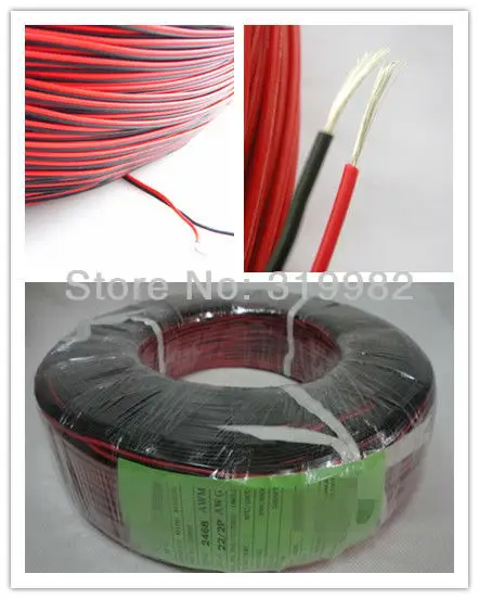 20 м/лот, 2Pin красные, черные кабель, луженая медь 22awg, ПВХ изоляцией провода, электронный кабель, LED кабель, 20 метров