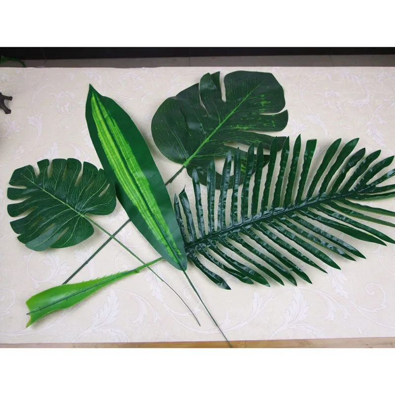 

Artificial Monstera Turtle Leaf Wall Plant Tree Branch Brazil Bird Palm Evergreen Tail Leaves Home Wedding Decotive Flowers