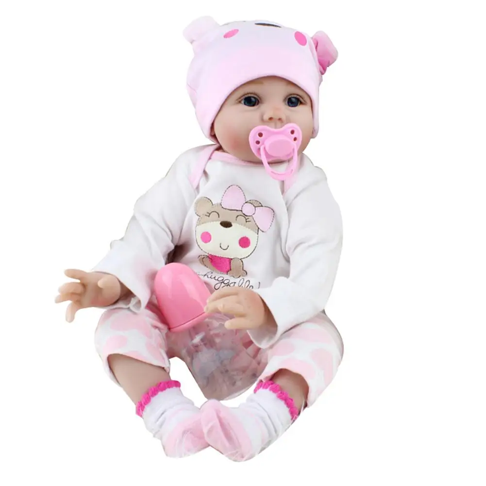 

New 22inch Lifelike Newborn Silicone Reborn Gift Baby Doll Handmade Toy Dolls